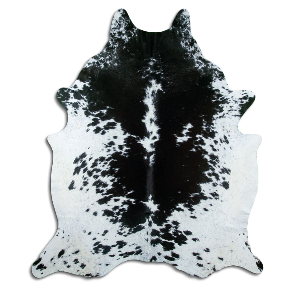 Covor din piele de vacă alb-negru XL