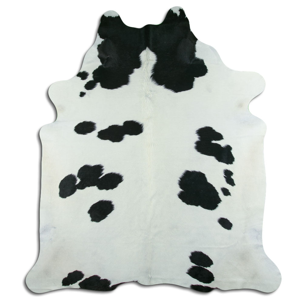 Covor din piele de vacă alb-negru XL