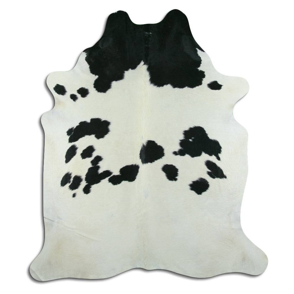 Covor din piele de vacă alb-negru XL