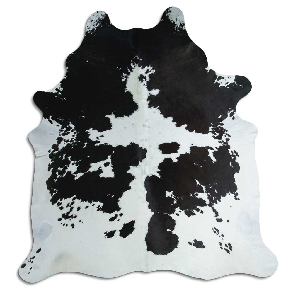 Covor din piele de vacă alb-negru XL