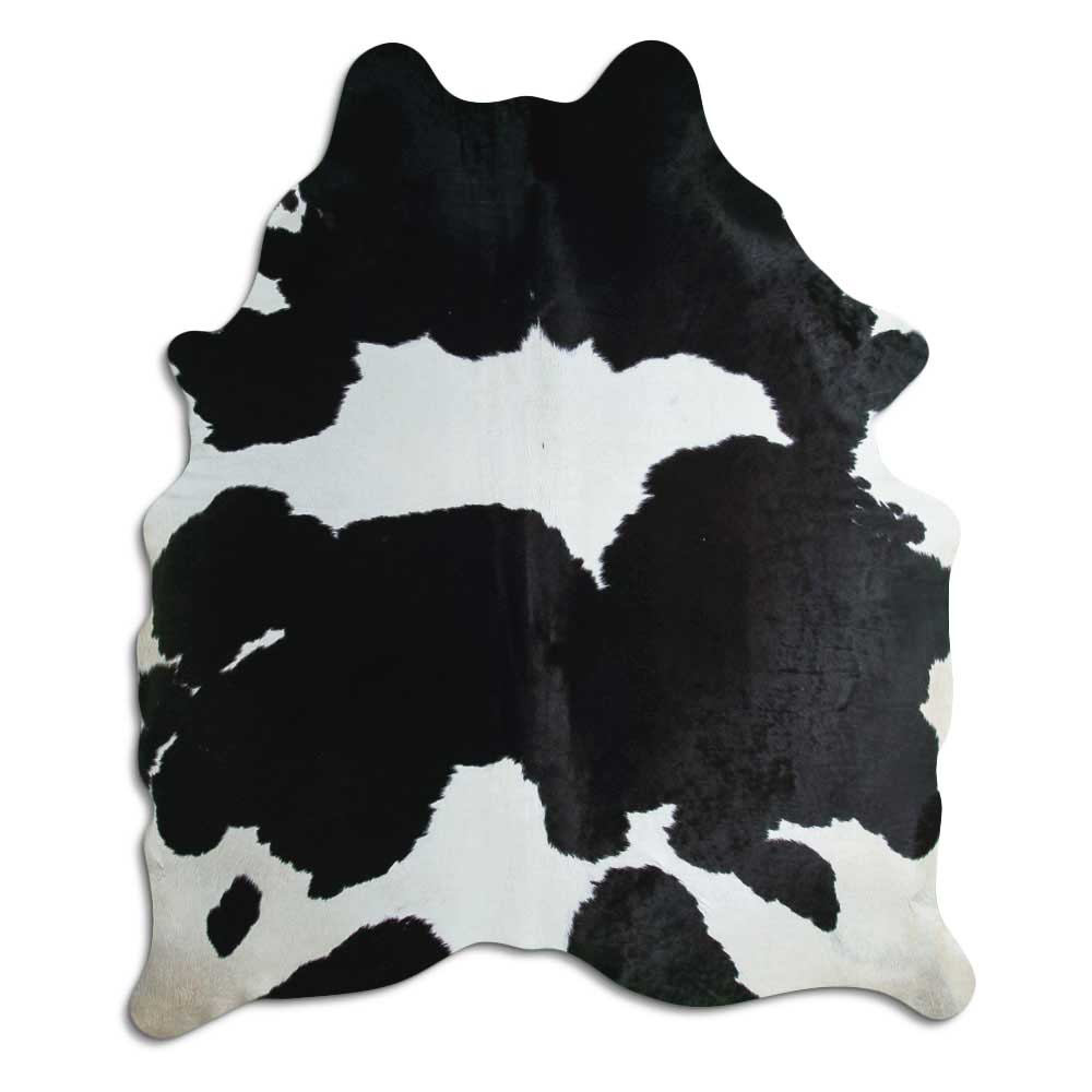 Covor din piele de vacă alb-negru XL