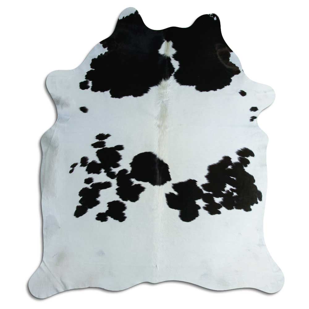 Covor din piele de vacă alb-negru XL