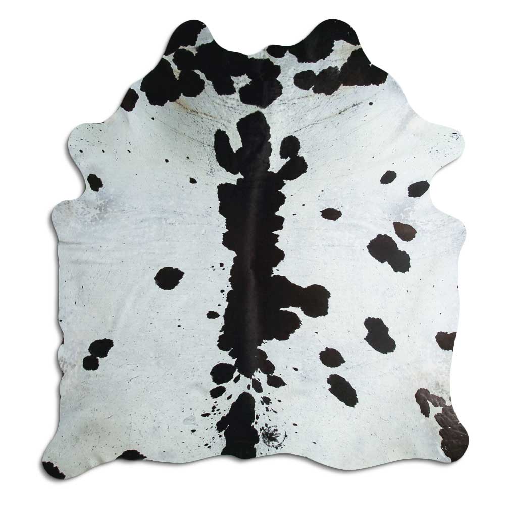 Covor din piele de vacă alb-negru XL