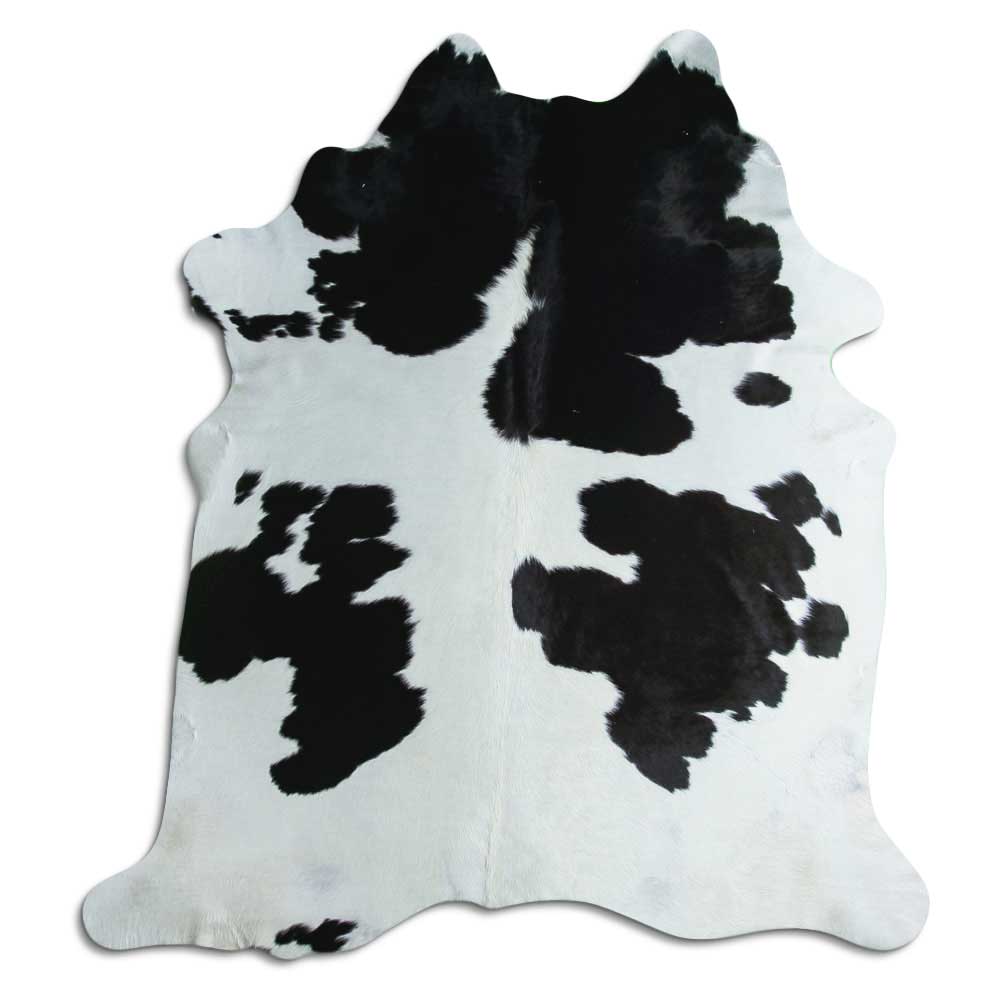 Covor din piele de vacă alb-negru XL