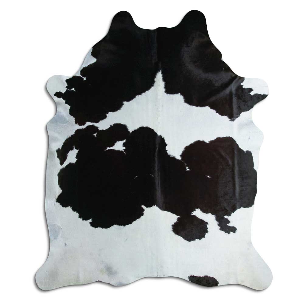 Covor din piele de vacă alb-negru XL