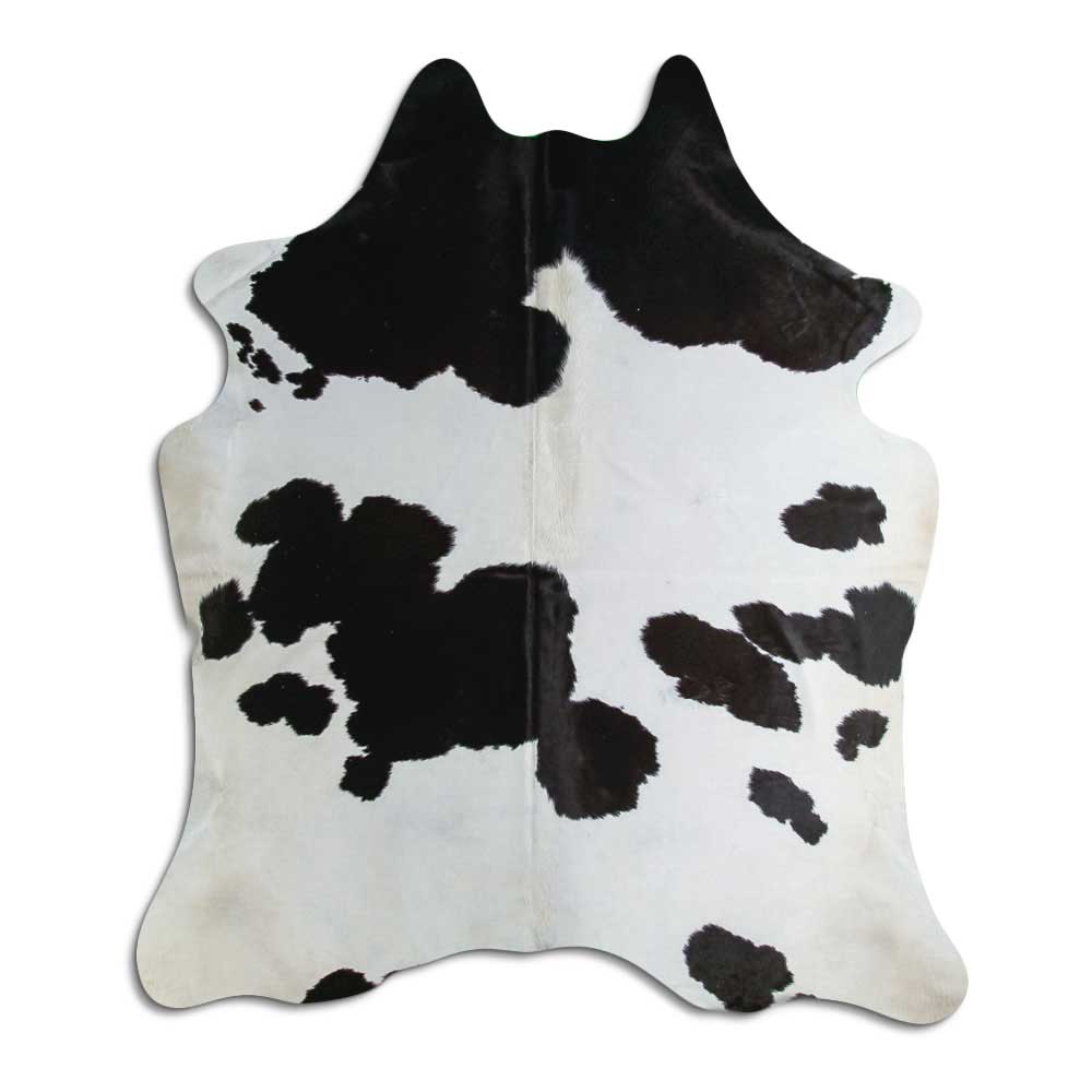 Covor din piele de vacă alb-negru XL