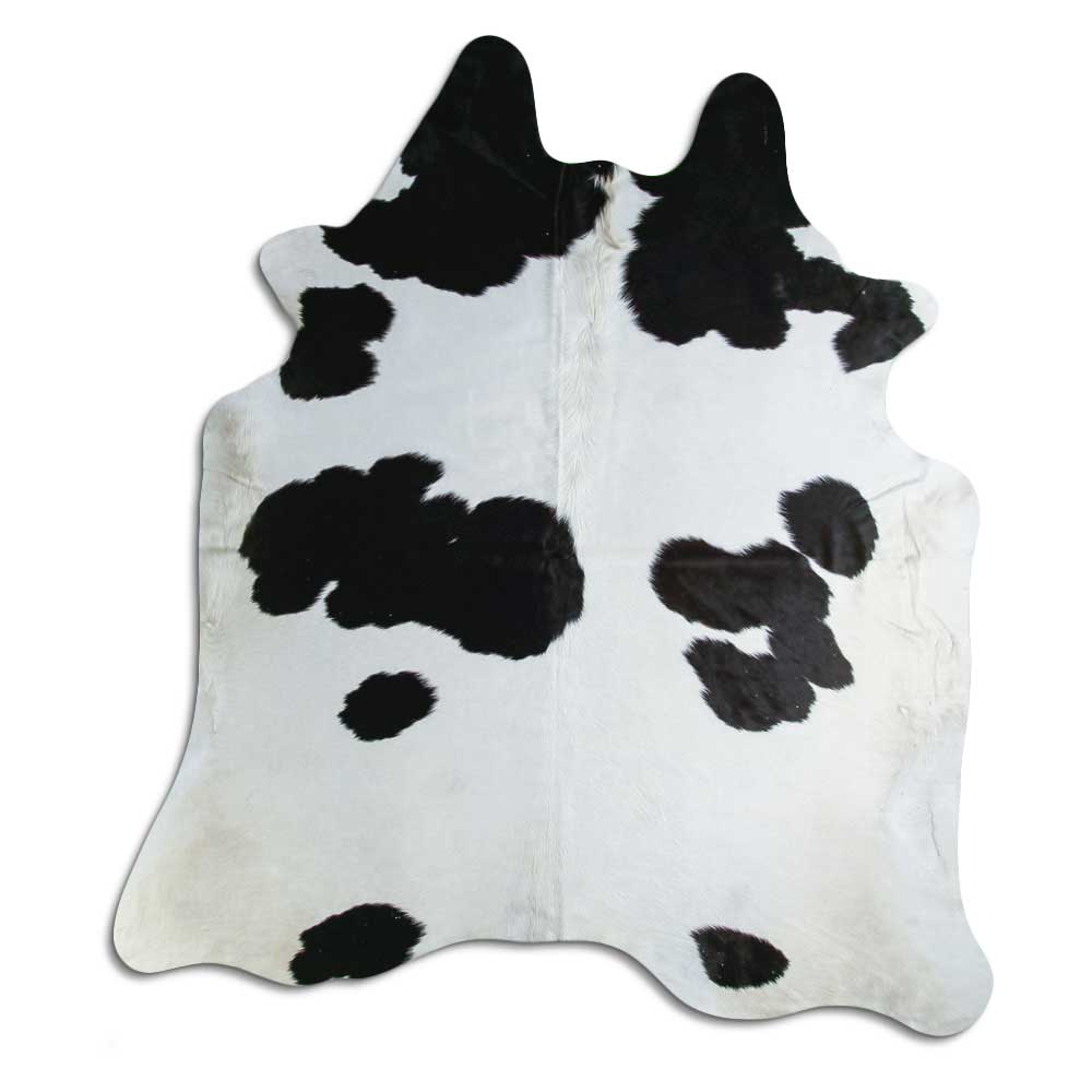 Covor din piele de vacă alb-negru XL
