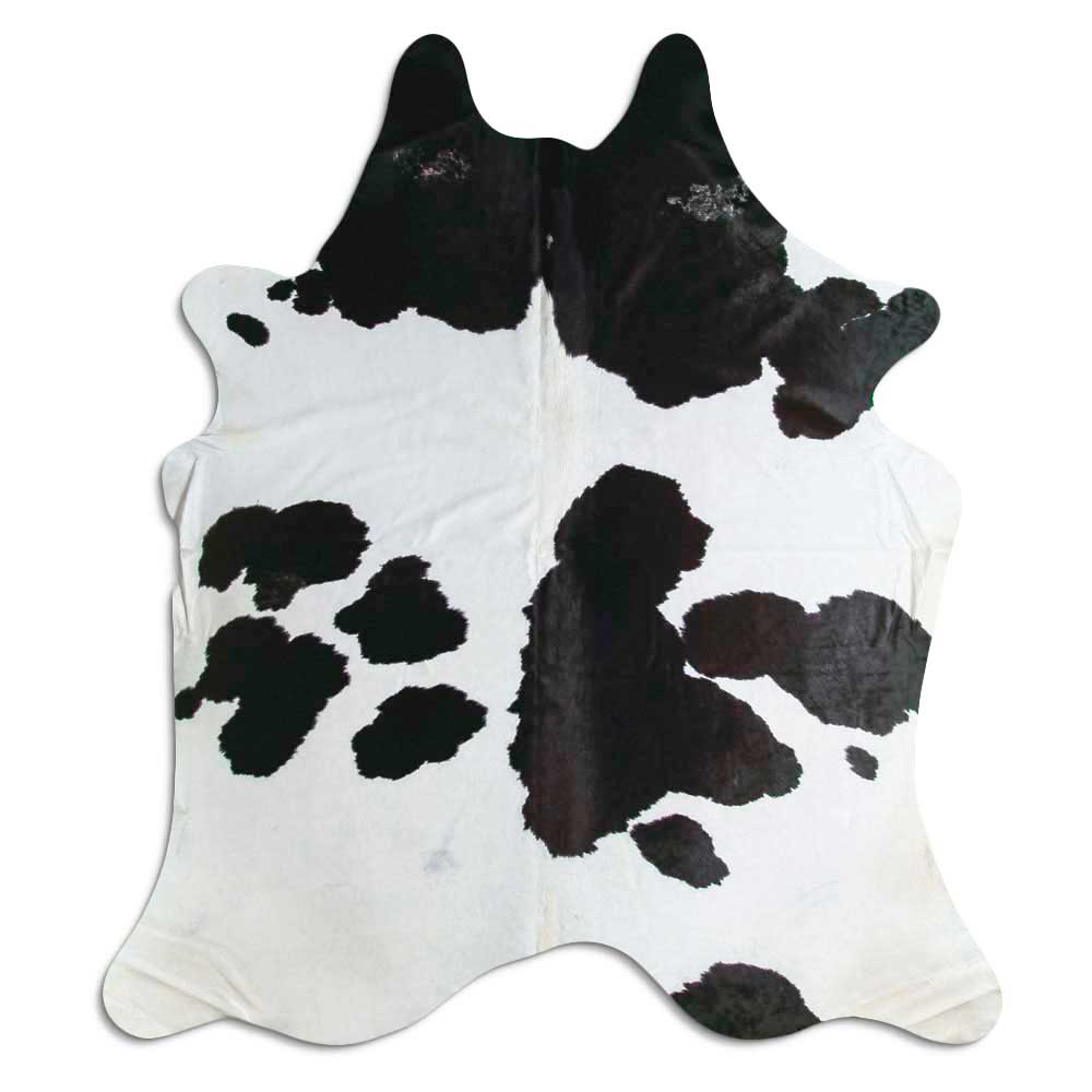 Covor din piele de vacă alb-negru XL