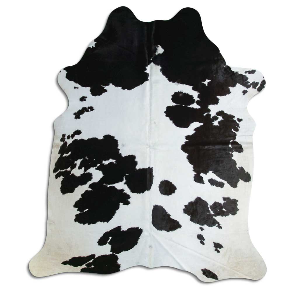 Covor din piele de vacă alb-negru XL