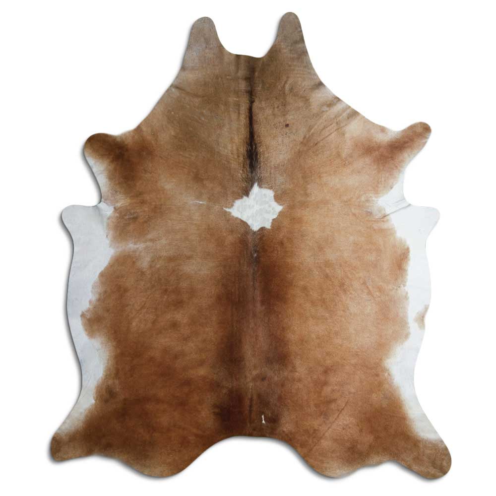 Covor din piele de vacă maro și alb XXXL