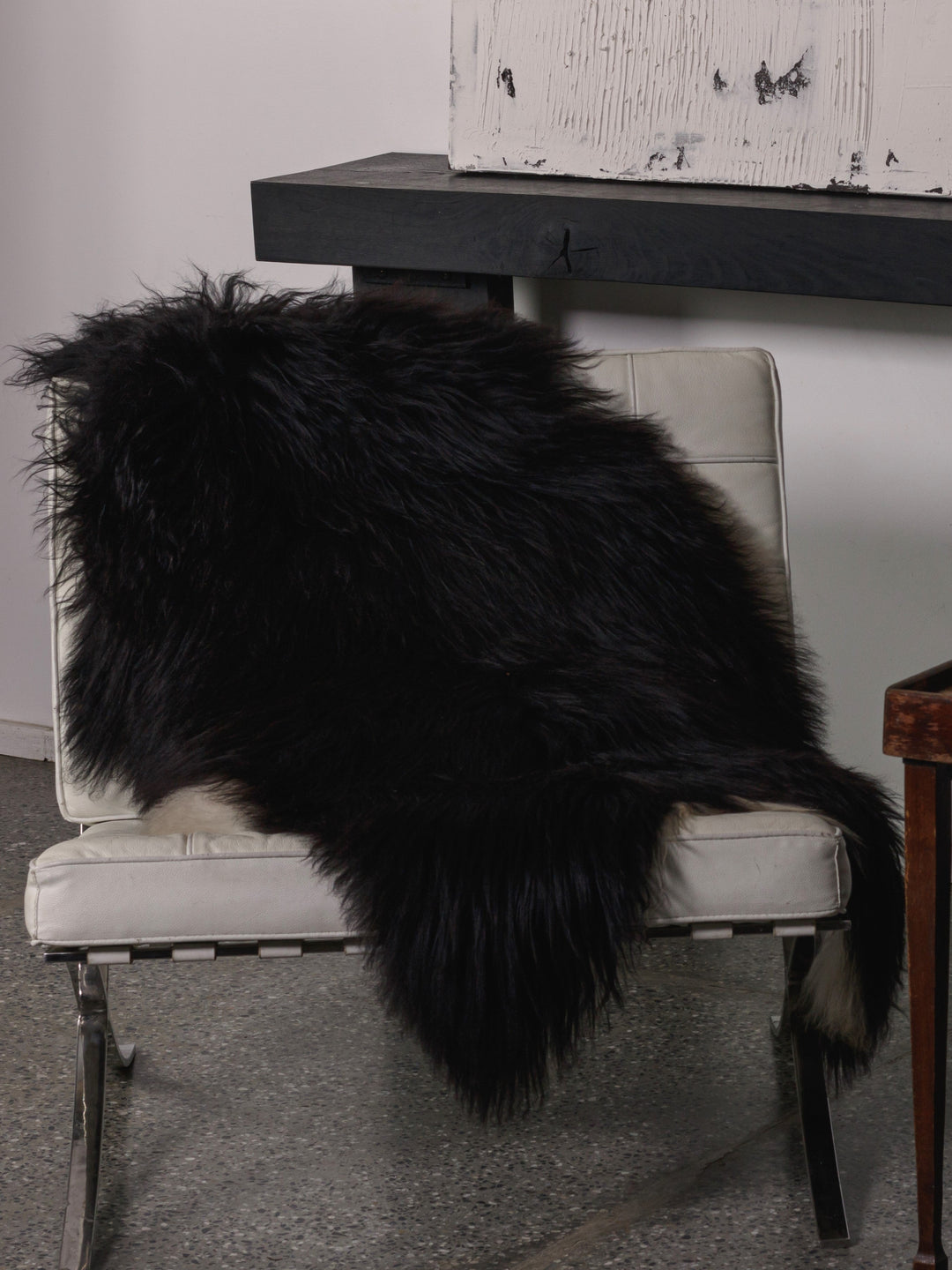 Black icelandic sheepskin